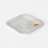 Minimal Gold Sunshine Baby shower Papieren Borden Papieren Bordje (Gebogen)