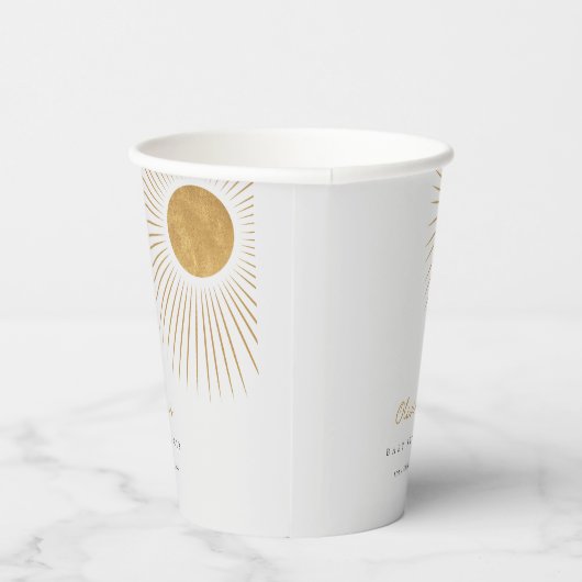 Minimal Gold Sunshine Baby showers papieren bekers (Rechts)