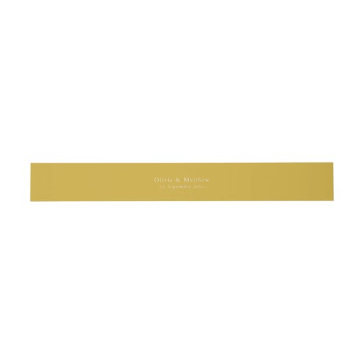 Minimal Gold Text Classic Wedding Envelope Uitnodigingen Wikkel (Vlak)