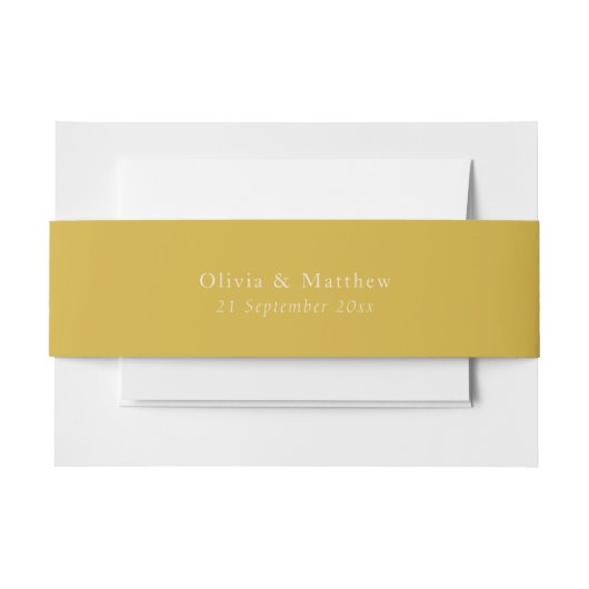 Minimal Gold Text Classic Wedding Envelope Uitnodigingen Wikkel (Voorkant Voorbeeld)