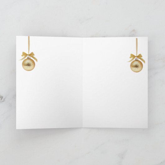 Minimal Golden Christmas Tree Card | Elegant Holid Kaart (Binnen)