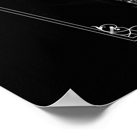 Minimal Gothic Black Coffin Custom Photo Lijst Poster (Hoek)