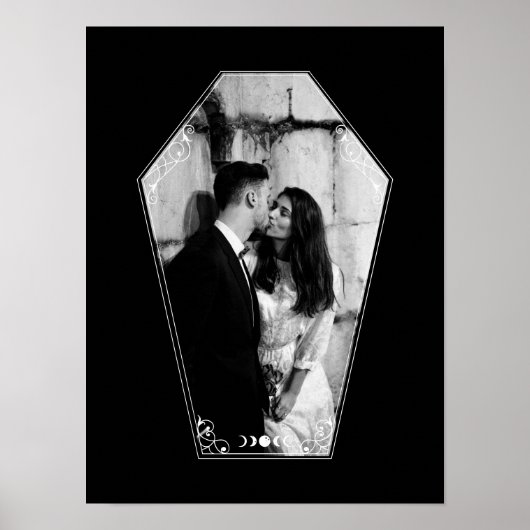 Minimal Gothic Black Coffin Custom Photo Lijst Poster (Voorkant)