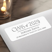 Minimal Graceful Class of 2025 Afstudeerder Retour Etiket