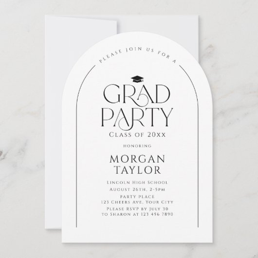 Minimal Graceful Elegance Arch Afstuderen Kaart (Voorkant)