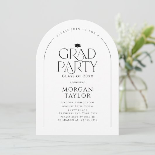 Minimal Graceful Elegance Arch Afstuderen Kaart (Staand voorkant)