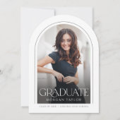 Minimal Graceful Elegance Arch Foto Afstuderen Kaart (Voorkant)