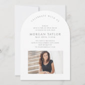 Minimal Graceful Name Arch Photo Afstuderen Kaart (Achterkant)