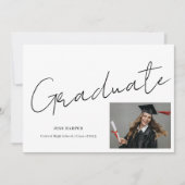 Minimal Graduate Photo High School Graduation Kaart (Voorkant)