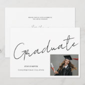 Minimal Graduate Photo High School Graduation Kaart (Voorkant / Achterkant)