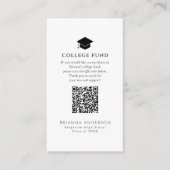 Minimal Graduation Cap College Fund Informatiekaartje (Voorkant)