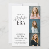 Minimal Graduation Era Then & Now Photos Grad Kaart (Voorkant)