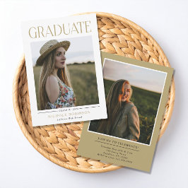 Minimal Graduation Photo Announcement Kaart
