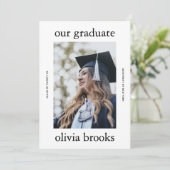 Minimal Graduation Photo Card | Custom College (Staand voorkant)