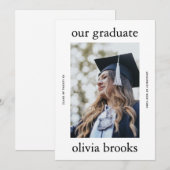Minimal Graduation Photo Card | Custom College (Voorkant / Achterkant)