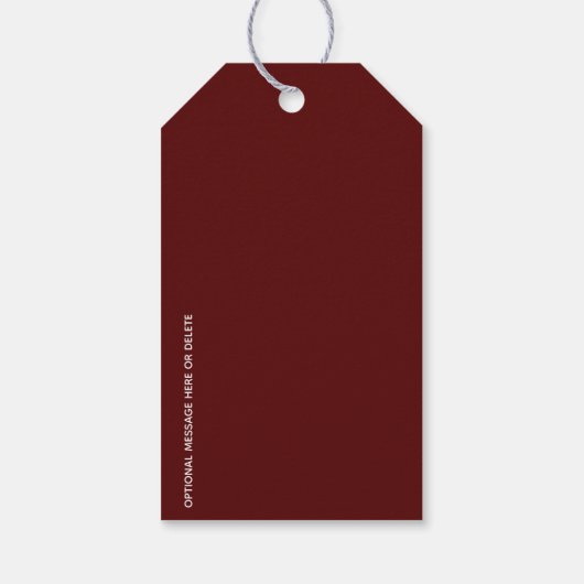 Minimal GRATEFUL Dark Red Gift Labels Cadeaulabel (Achterkant)