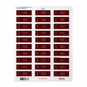 Minimal GRATEFUL | Deep Red Holiday Address Label (Full Sheet)