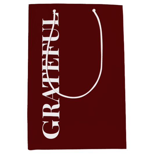 Minimal GRATEFUL | Deep Red Holiday Medium Cadeauzakje (Voorkant)