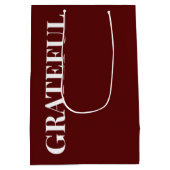 Minimal GRATEFUL | Deep Red Holiday Medium Cadeauzakje (Achterkant)