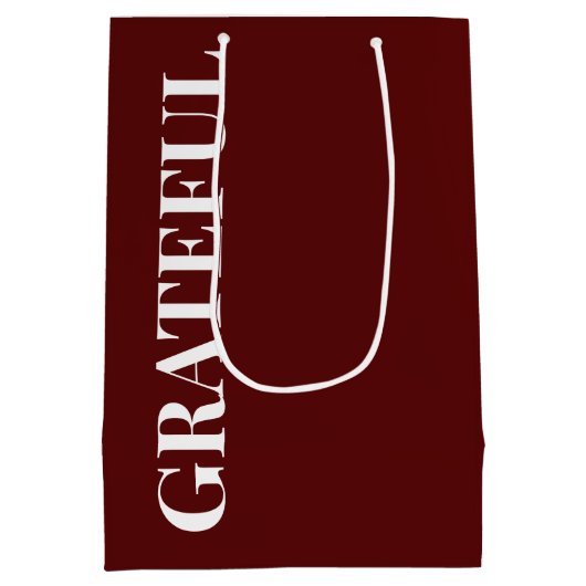 Minimal GRATEFUL | Deep Red Holiday Medium Cadeauzakje (Achterkant)