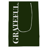 Minimal GRATEFUL | Forest Green Holiday Medium Cadeauzakje (Achterkant)