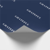 Minimal GRATEFUL | Navy Blue Holiday Cadeaupapier (Hoek)