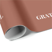 Minimal GRATEFUL | Terracotta Holiday Cadeaupapier (Rol Hoek)