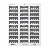 Minimal Gray Cat Return Address Etiket (Full Sheet)