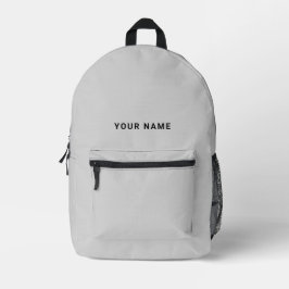 Minimal Gray Custom Name Backpack Bedrukte Rugzak