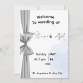 Minimal Gray Romantic Wedding Invitation | Elegant Kaart (Voorkant)