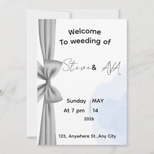 Minimal Gray Romantic Wedding Invitation | Elegant Kaart (Voorkant)