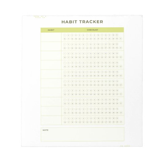 Minimal Green Daily Checklist Planner Design Notitieblok (Voorkant)