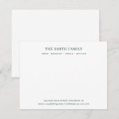 Minimal Green Family Name Stationery Notitiekaartje (Voorkant / Achterkant)