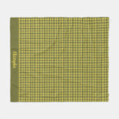 Minimal Green Gingham Plaid Naam toevoegen Kerst Fleece Deken (Voorkant (Horizontaal))