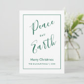 Minimal|Green Peace on Earth Christmas Card Kaart (Staand voorkant)