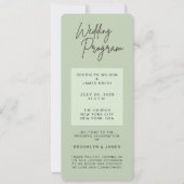 Minimal Green Sage Wedding Programs Kaart (Voorkant)