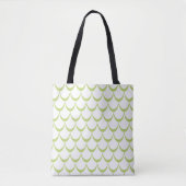 Minimal Green Scallop Pattern Canvas tas (Voorkant)