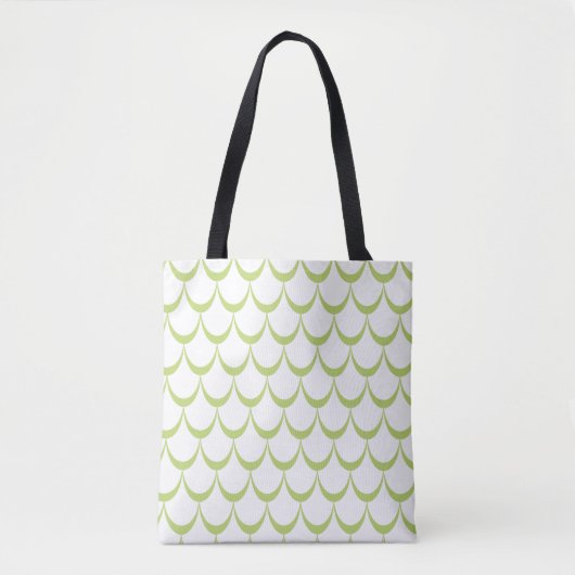 Minimal Green Scallop Pattern Canvas tas (Voorkant)