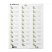 Minimal Green Waterverf Fern Foliage Adres Etiket (Full Sheet)