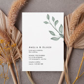 Minimal Greenery Botanical Wedding Invitation Kaart