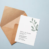 Minimal Greenery Botanical Wedding Invitation Kaart