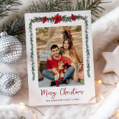 Minimal Greenery Garland Merry Christmas 1 Foto Feestdagenkaart