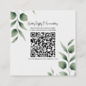 Minimal Greenery laat moderne trouwdetails achter Vierkante Visitekaartje (Achterkant)