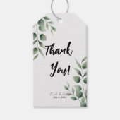 Minimal Greenery laat moderne witte bruiloft achte Cadeaulabel (Voorkant)