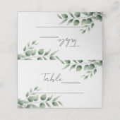 Minimal Greenery laat moderne witte bruiloft achte Plaatskaartje (Buitenkant ongevouwen)