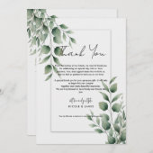 Minimal Greenery Leaves Modern White Dank u Kaart (Voorkant / Achterkant)