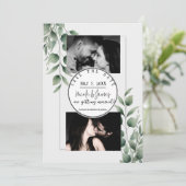 Minimal Greenery Leaves Modern White Save the Date Kaart (Staand voorkant)