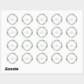 Minimal Greenery Monogram Ronde Sticker (Vel)