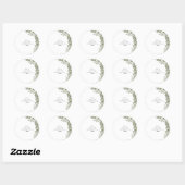 Minimal Greenery Monogram Ronde Sticker (Vel)