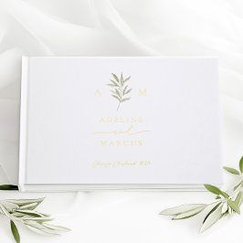 Minimal Greenery Olive Branch Wedding Folie Gast B Gastenboek